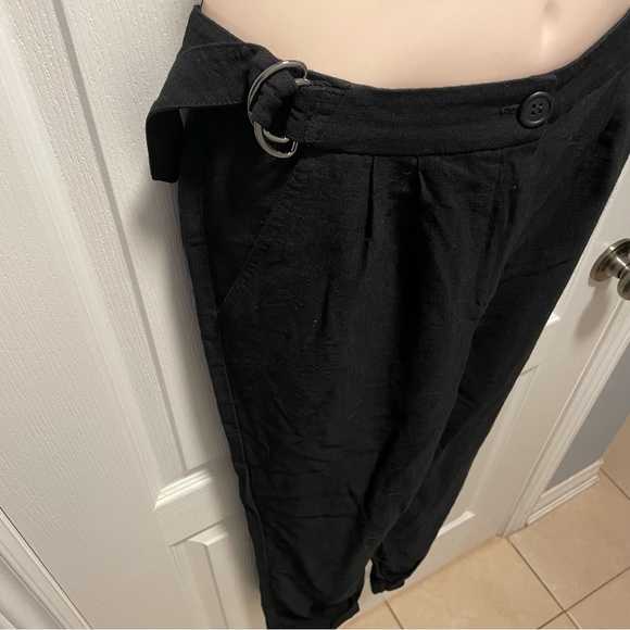 🌸3 for $20 TOPSHOP Black Linen Pants Size M - Picture 3 of 15